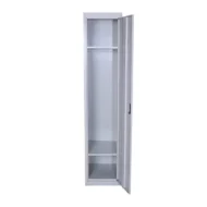 Arvelion metal office storage cabinet for office furniture with slim single-door vertical design, lockable storage, and light grey finish in a modern UAE office.