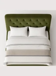 Chesterfield Luxury Velvet Upholstered Bed Olive Green Diamond Tufting Custom Made Furniture Dubai Abu Dhabi UAE Kustom Deco