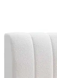 Luxury Bouclé Upholstered Bed in off-white with vertical channeling for bedroom furniture Dubai UAE