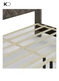 Meadow Modern Upholstered Bed Grey Velvet Geometric Tufted Headboard Custom Made Furniture Dubai Abu Dhabi UAE Kustom Deco