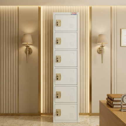 Morvique steel storage cabinet tall slim metal locker for home and office UAE