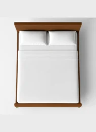 Orluxeva Faux Leather Upholstered Bed Tan Brown Custom Made Luxury Furniture Dubai UAE Contemporary Bedroom Decor