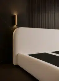 Venezia Modern Upholstered Bed White Fabric Custom Made Luxury Furniture Dubai UAE Modern Bedroom Interior Design