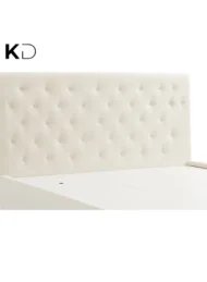 Zoriel Tufted Upholstered Storage Bed Beige Fabric Diamond Tufting Drawers Custom Made Furniture Dubai Abu Dhabi UAE