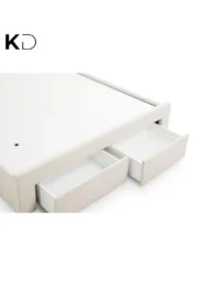 Zoriel Tufted Upholstered Storage Bed Beige Fabric Diamond Tufting Drawers Custom Made Furniture Dubai Abu Dhabi UAE