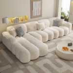 Vanguard L Shape Boucle Fabric Sofa - Image 4