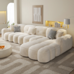 Vanguard L Shape Boucle Fabric Sofa - Image 2