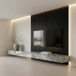 Veltrano Floating TV Unit With Black Slat Panel - Image 4