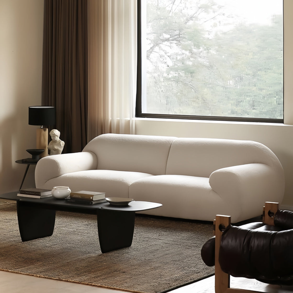 Regal Fleece Fabric Overstuffed Sofa