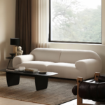 Regal Fleece Fabric Overstuffed Sofa