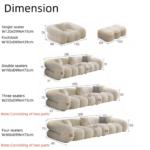 ComfyCloud Fleece Fabric Cloud shaped Sofa. - Image 4