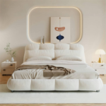 Vespera Bed Frame Modern Velvet King/Queen Size - Image 2