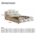 Vespera Bed Frame Modern Velvet King/Queen Size - Image 3