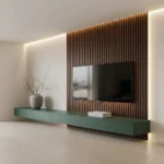 Veltrano Floating TV Unit With Wood Slat Panel - Image 3