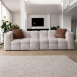 Snuggle Fleece Fabric Overstuffed Cloud shaped Sofa - Image 2