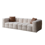 Snuggle Fleece Fabric Overstuffed Cloud shaped Sofa - Image 5