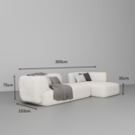 Grande Dual L Shape Sofa Boucle Fabric - Image 3