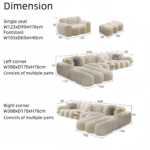 Vanguard L Shape Boucle Fabric Sofa - Image 3
