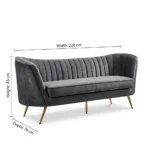 Alexandrea 3-Seater Velvet Sofa - Image 7