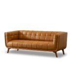 Ardrie PVC Faux Leather Flared Arm Sofa - Image 3