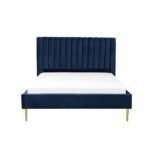 Dusk Dew Blue Channel Tufted Velvet Bed - Image 2