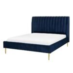 Dusk Dew Blue Channel Tufted Velvet Bed - Image 3