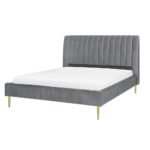 Dusk Dew Blue Channel Tufted Velvet Bed - Image 4