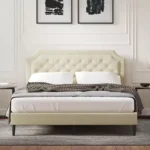 Restful Ripple Tufted Upholstered Low Profile Platform Bed