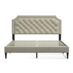 Restful Ripple Tufted Upholstered Low Profile Platform Bed - Image 3