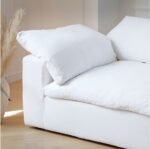 Cloud Sofa 3-Seater Polyester Fabric – White - Image 2