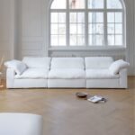 Cloud Sofa 3-Seater Polyester Fabric – White - Image 3
