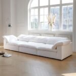 Cloud Sofa 3-Seater Polyester Fabric – White - Image 4