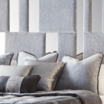Carme Modern Wall Panel Mirror Velvet Fabric Bed - Image 4
