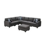 Casanova 7-Seater Dark Gray Linen Modular Sectional Sofa - Image 3