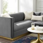 Cecilie Wide Velvet Symmetrical Sectional U-Shape Sofa - Image 6
