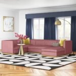 Cecilie Wide Velvet Symmetrical Sectional U-Shape Sofa - Image 7