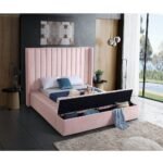 Lines Channel Tufted & Storage Velvet Bed - Image 6