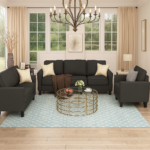 Living Room Polyester Blend 3-Pieces Sofa Set