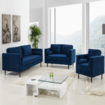 Velvet Fabric Contemporary Tufted Sofa