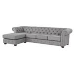 Chesterfield 4-Seater Sofa and Chaise - Image 4