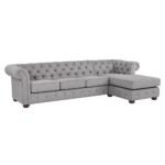 Chesterfield 4-Seater Sofa and Chaise - Image 5