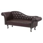 Chesterfield Brown Faux Leather Chaise Lounge - Image 2