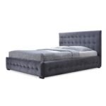 Serene Slumber Contemporary Button Tufted Grey Velvet Bed - Image 4