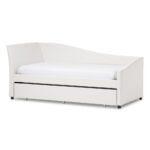 Contemporary Faux Leather Daybed with Trundle - Image 2
