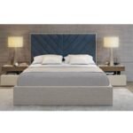 Soothe Cross Lines Tufted Headboard Bed - Image 2