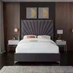 Sleepy Symphony Tufted high Headboard velvet upholstery Bed