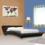 Vintage Queen Size Upholstered Bed in Black Colour