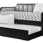 Fabric Upholstered Wooden Daybed with Vertical Tufting, Gray and Black - Image 2