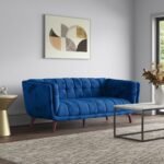 Flared Arm Tufted Velvet 3-Seater Sofa