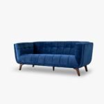 Flared Arm Tufted Velvet 3-Seater Sofa - Image 3
